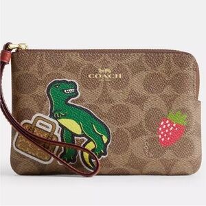 Coach Rexy Sticker Print Wristlet NWT
